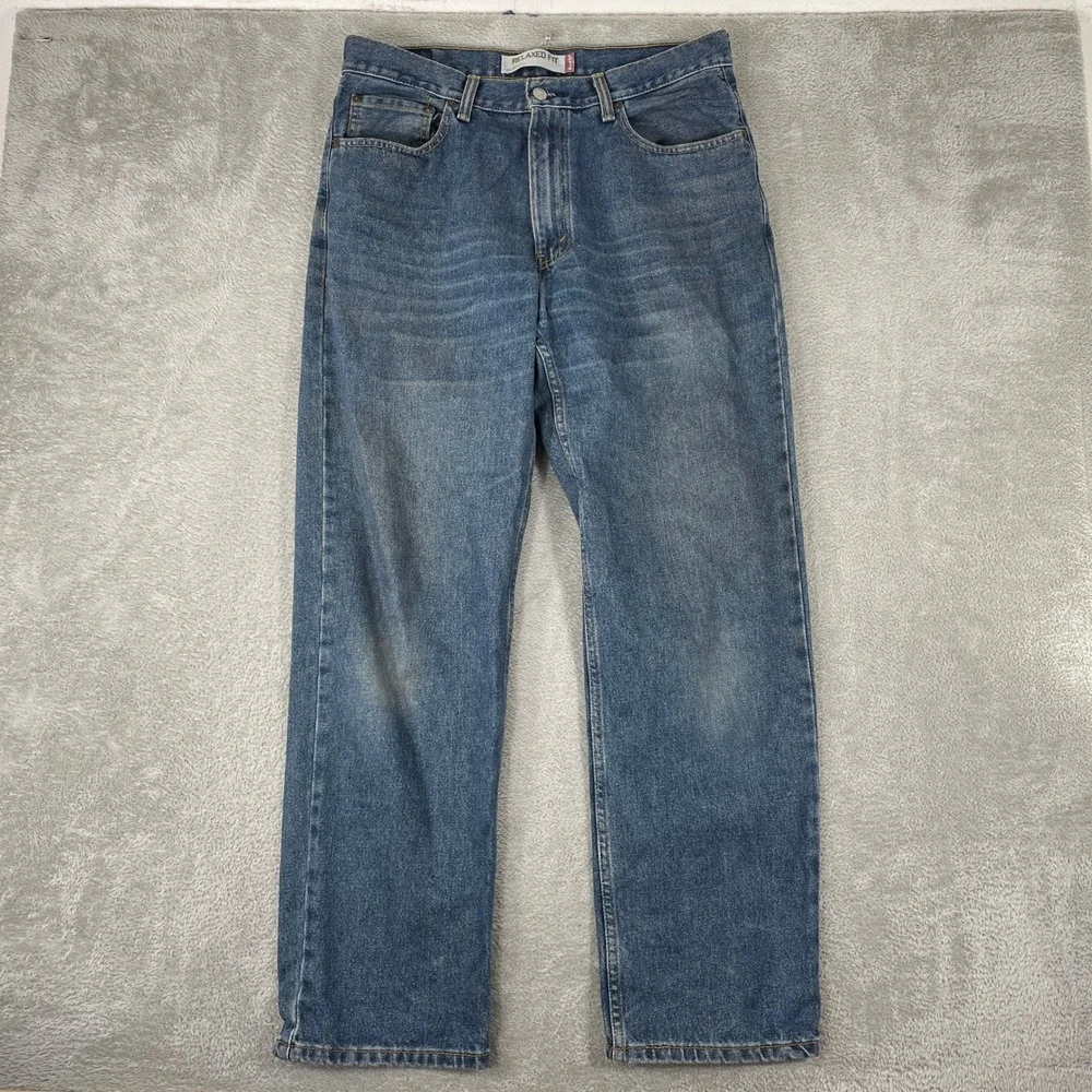 Levi's 550 Relaxed Fit Jeans Mens 34x32 Blue Denim Workwear Tapered Leg